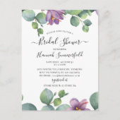 Floral Vrijgezellenfeest Eucalyptus Greenery Uitnodiging Briefkaart (Voorkant)