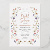 Floral Vrijgezellenfeest Folie Uitnodiging (Voorkant)