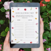 Floral Vrijgezellenfeest Guess Leeftijd Spel Kaart