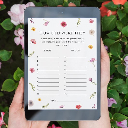 Floral Vrijgezellenfeest Guess Leeftijd Spel Kaart