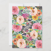 Floral Vrijgezellenfeest Hier komt het bruidspel Kaart (Achterkant)