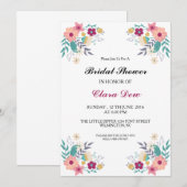 Floral Vrijgezellenfeest Invitaton Kaart (Voorkant / Achterkant)