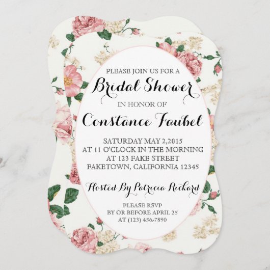 Floral Vrijgezellenfeest Kaart (Voorkant / Achterkant)