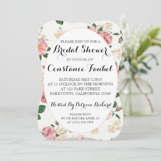 Floral Vrijgezellenfeest Kaart (Staand voorkant)