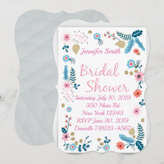  Floral Vrijgezellenfeest Kaart (Voorkant / Achterkant)