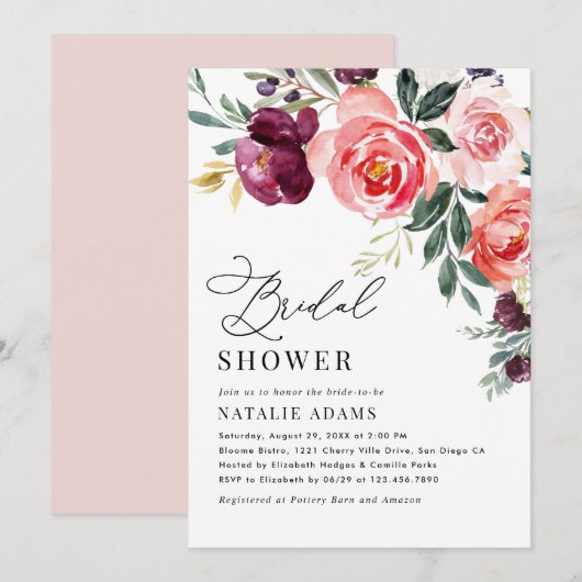 Floral Vrijgezellenfeest Kaart (Voorkant / Achterkant)