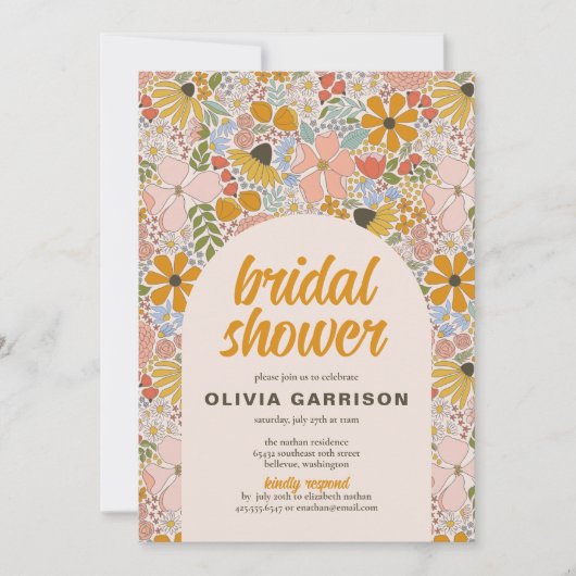 Floral Vrijgezellenfeest Kaart (Voorkant)