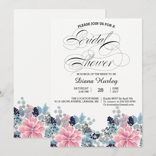 Floral Vrijgezellenfeest Kaart (Voorkant / Achterkant)