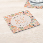 Floral Vrijgezellenfeest Kartonnen Onderzetters (Schuin)
