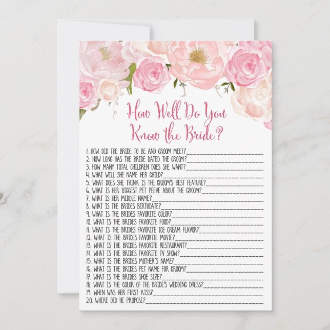 Floral Vrijgezellenfeest kent de bride (Voorkant)