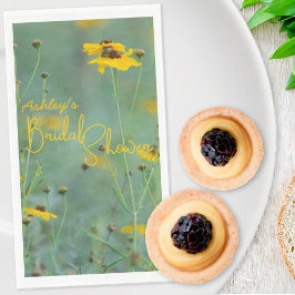 Floral Vrijgezellenfeest Minimalistisch Geel Wilde Servet