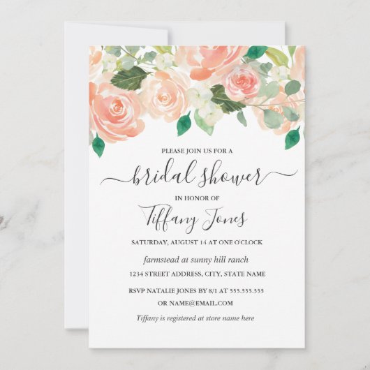 Floral Vrijgezellenfeest moderne Waterverf Kaart (Voorkant)