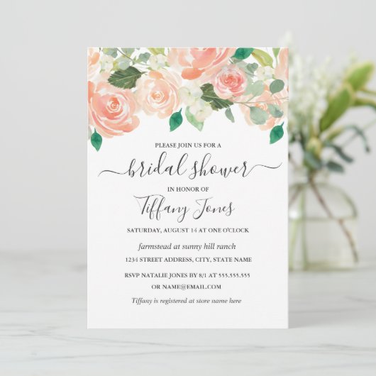 Floral Vrijgezellenfeest moderne Waterverf Kaart (Staand voorkant)