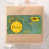 Floral Vrijgezellenfeest Monogram Papierlabel Etiket (Insitu)