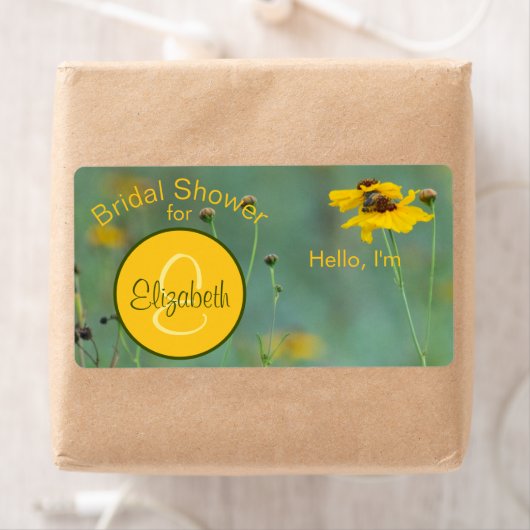 Floral Vrijgezellenfeest Monogram Papierlabel Etiket (Insitu)