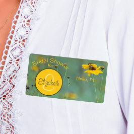 Floral Vrijgezellenfeest Monogram Papierlabel Etiket