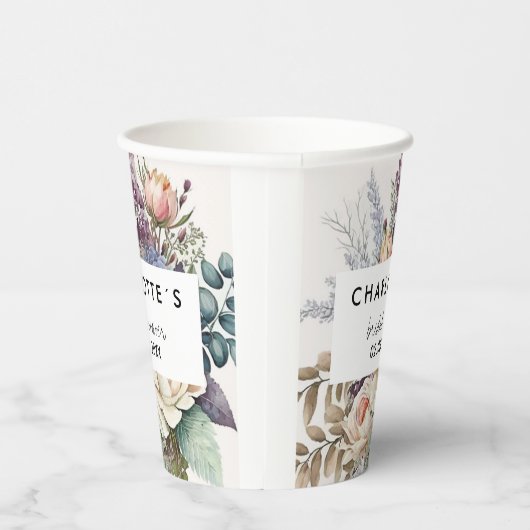 Floral Vrijgezellenfeest Papieren Bekers (Rechts)