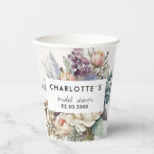 Floral Vrijgezellenfeest Papieren Bekers (Voorkant)