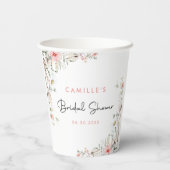 Floral Vrijgezellenfeest Papieren Bekers (Achterkant)