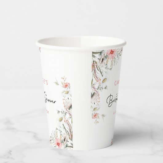 Floral Vrijgezellenfeest Papieren Bekers (Links)