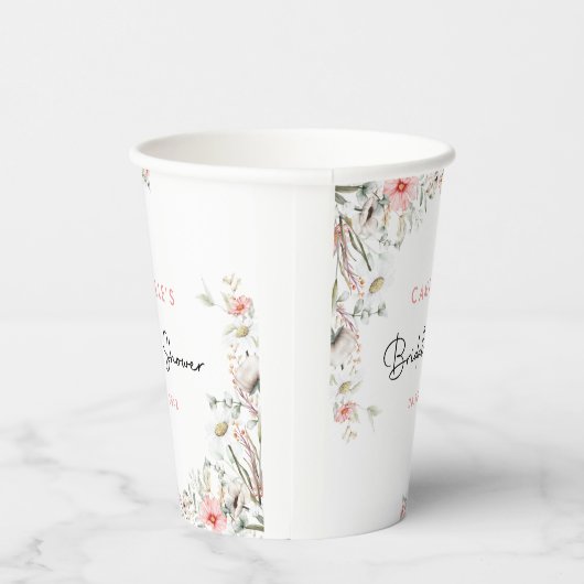 Floral Vrijgezellenfeest Papieren Bekers (Rechts)