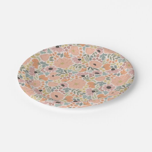 Floral Vrijgezellenfeest Papieren Bordje (Gekanteld)