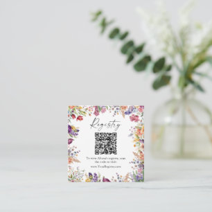 Floral Vrijgezellenfeest QR Code Registry Informatiekaartje