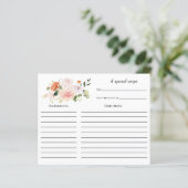 Floral Vrijgezellenfeest Recipe card (Staand voorkant)