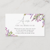 Floral Vrijgezellenfeest Recipe Enclosure Card Informatiekaartje (Voorkant)