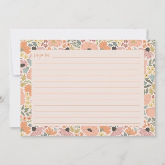 Floral Vrijgezellenfeest Recipe Kaart (Voorkant)