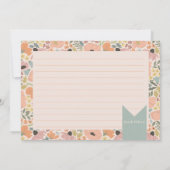 Floral Vrijgezellenfeest Recipe Kaart (Achterkant)