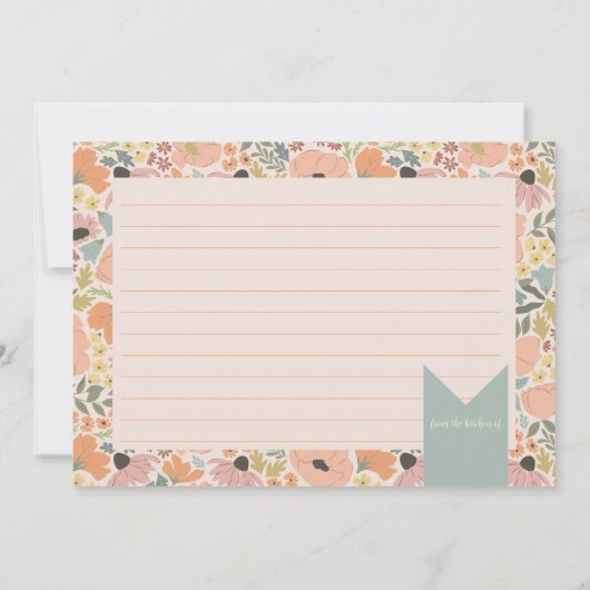 Floral Vrijgezellenfeest Recipe Kaart (Achterkant)