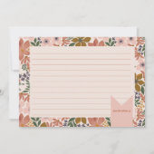 Floral Vrijgezellenfeest Recipe Kaart (Achterkant)