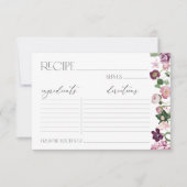 Floral Vrijgezellenfeest Recipe Kaart (Voorkant)