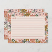 Floral Vrijgezellenfeest Recipe Kaart (Voorkant / Achterkant)