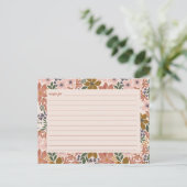 Floral Vrijgezellenfeest Recipe Kaart (Staand voorkant)