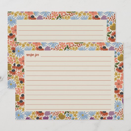 Floral Vrijgezellenfeest Recipe Kaart (Voorkant / Achterkant)