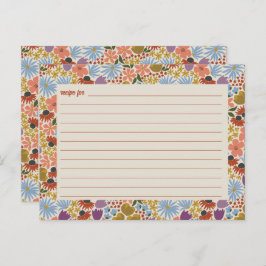 Floral Vrijgezellenfeest Recipe Kaart