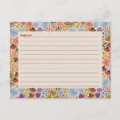 Floral Vrijgezellenfeest Recipe Kaart (Voorkant)