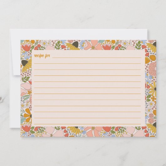 Floral Vrijgezellenfeest Recipe Kaart (Voorkant)