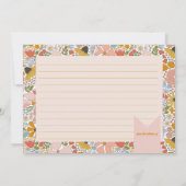 Floral Vrijgezellenfeest Recipe Kaart (Achterkant)