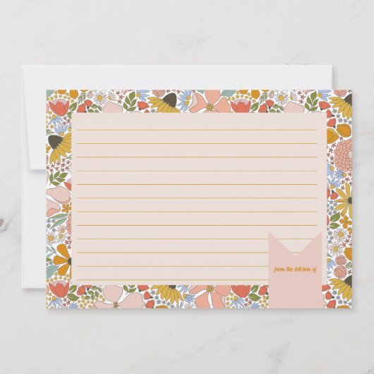 Floral Vrijgezellenfeest Recipe Kaart (Achterkant)