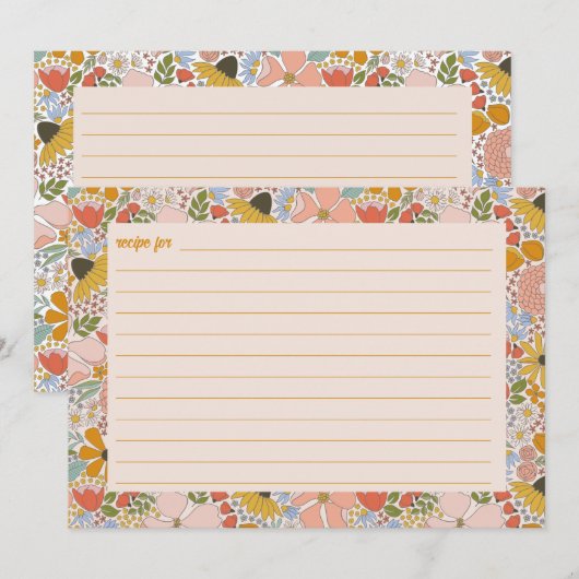 Floral Vrijgezellenfeest Recipe Kaart (Voorkant / Achterkant)