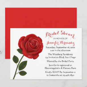 Floral Vrijgezellenfeest Red Rose Weddenschap Kaart