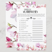 Floral Vrijgezellenfeest Scattergories Game (Voorkant / Achterkant)