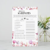 Floral Vrijgezellenfeest Scattergories Game (Staand voorkant)