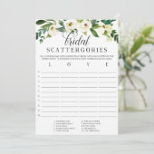 Floral Vrijgezellenfeest Scattergories Game Kaart (Staand voorkant)