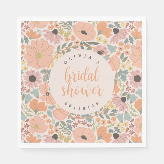 Floral Vrijgezellenfeest Servet (Voorkant)