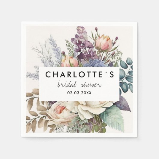 Floral Vrijgezellenfeest Servet (Voorkant)