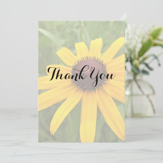 Floral Vrijgezellenfeest Single Rudbeckia Foto Aan Bedankkaart (Staand voorkant)